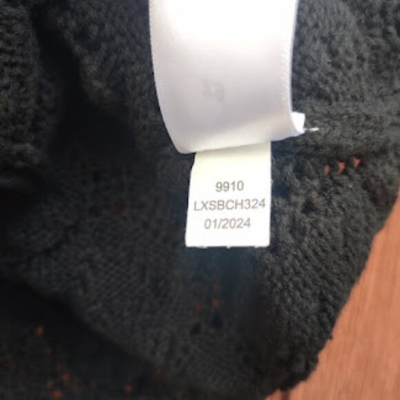 AEROPOSTALE | Black Crochet Spaghetti Strap Button Up Crop Knit Boho Cami Top XS - Picture 9 of 10